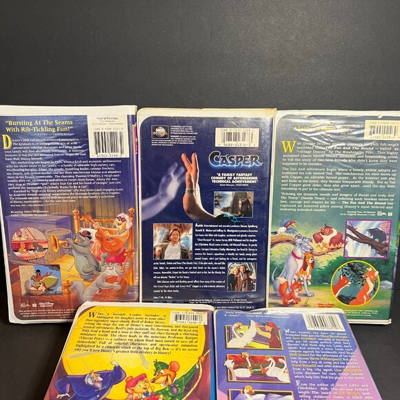 Lot of 5 Disney VHS Animated Movies Aristocats, Casper, Fox & the Hound, Trumpet - Picture 5 of 8